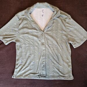 Wild Fable Sleepwear Sage Green Pajama Top T-shirt Short Sleeve Buttery Soft XXS